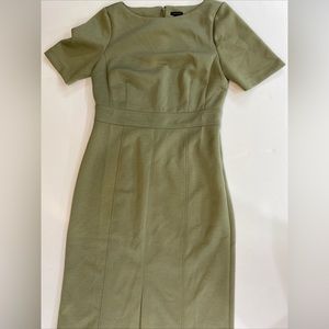 Ann Taylor Dress Sage Green A-Line Zipper Back Size 10T